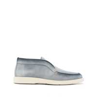 Sandale Santoni Santoni Light Blue Calf Leather Suede Loafers