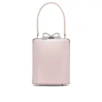 Genti de mana Self-Portrait 'Pink Leather Mini Bow' Handbag Femei