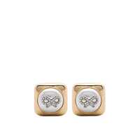 Cercei Gold-Colored Earrings With Square Design And Bow Detail In Brass Woman Femei
