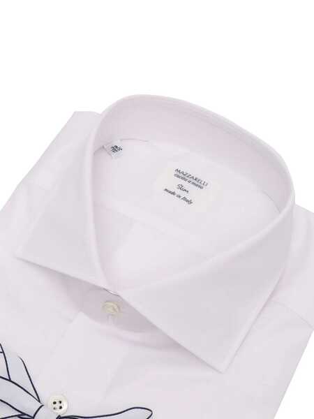 Camasi casual Mazzarelli Camicie WHITE COTTON SLIM FIT SHIRT White Barbati (BM 17466519) 2