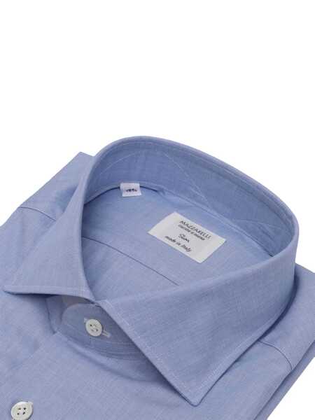 Camasi casual Mazzarelli Camicie SLIM FIT SHIRT IN BLUE COTTON Light Blue Barbati (BM 17466522) 2