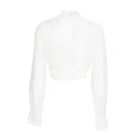 Imbracaminte Mazzarelli Camicie Dama - Camasi Mazzarelli Camicie SILK AND COTTON SHIRT WITH BEIGE EMBROIDERY White Femei (BM 17466525) - B-mall.ro