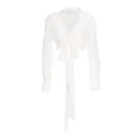 Camasi SILK AND COTTON SHIRT WITH BEIGE EMBROIDERY Femei