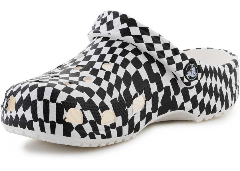 Slapi Crocs Classic warped checker clog White Femei (BM 17466853) 3