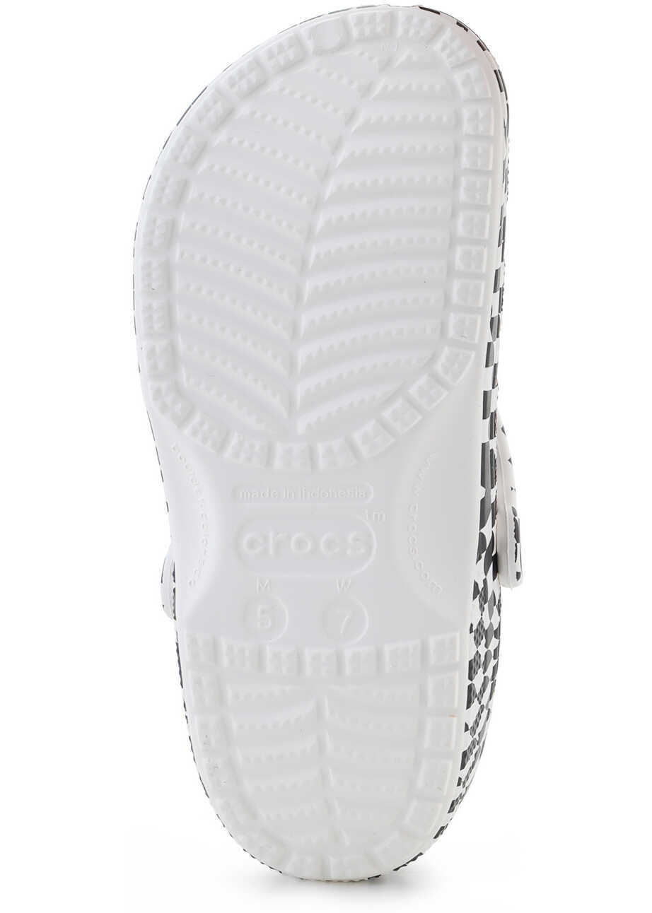 Slapi Crocs Classic warped checker clog White Femei (BM 17466853) 7