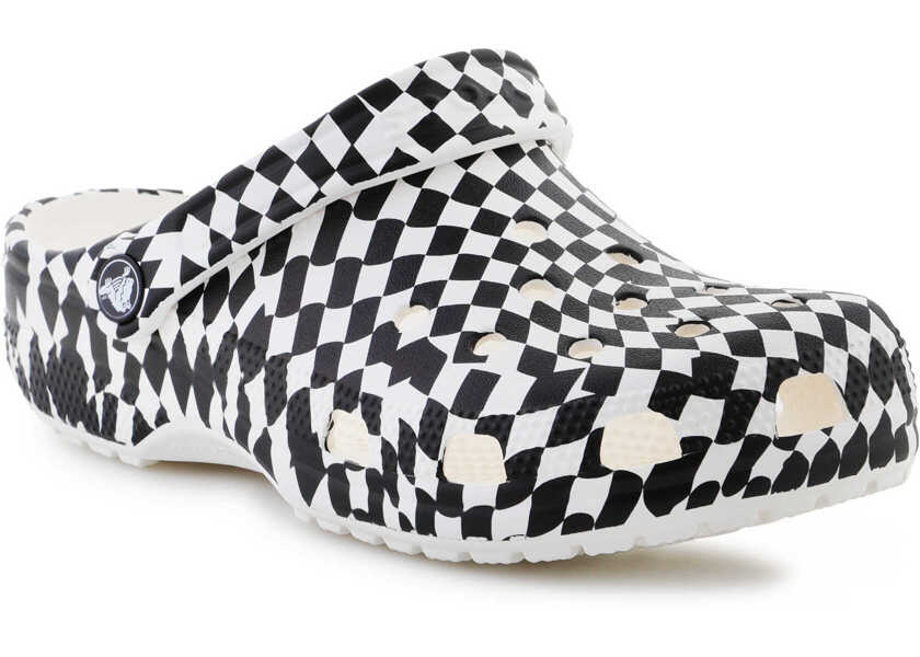 Slapi Crocs Classic warped checker clog White Femei (BM 17466853) 1