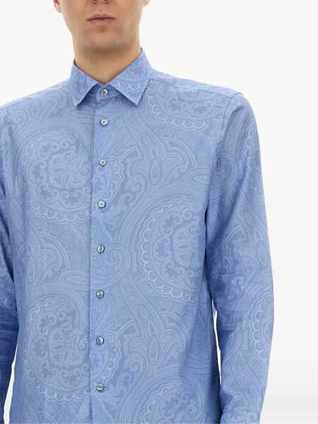 Camasi casual ETRO Cotton Shirt AZURE Barbati (BM 17467117) 4