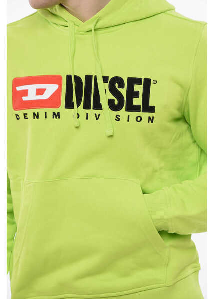 Bluze de trening Diesel Brushed Cotton Hoodie Sweatshirt With Embroidered Logo Yellow Barbati (BM 17467204) 3
