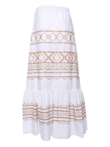 Fuste Ermanno Scervino EMBROIDERED LONG SKIRT White Femei (BM 17468271) 2