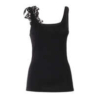 Topuri Black tank top with lace Femei