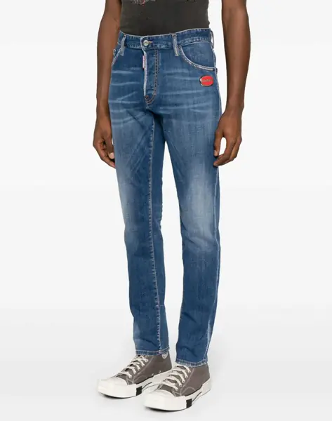Blugi drepti DSQUARED2 Stonewash Cool Guy Denims Blue Barbati (BM 17468512) 3