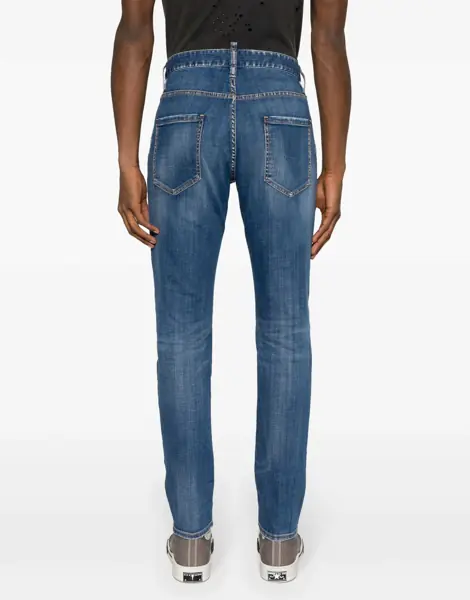 Blugi drepti DSQUARED2 Stonewash Cool Guy Denims Blue Barbati (BM 17468512) 4