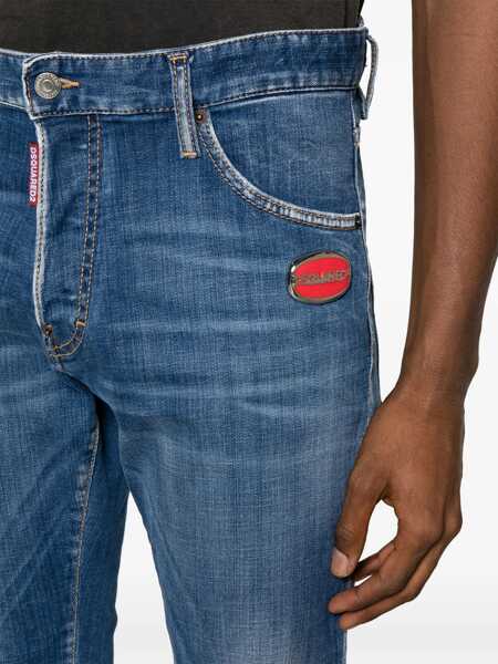 Blugi drepti DSQUARED2 Stonewash Cool Guy Denims Blue Barbati (BM 17468512) 5