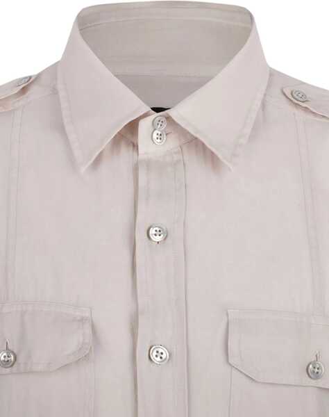 Camasi casual Tom Ford Cotton And Silk Military Shirt BEIGE Barbati (BM 17468545) 3