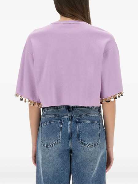 Tricouri RABANNE Knit Crop T-Shirt LILAC Femei (BM 17468593) 2