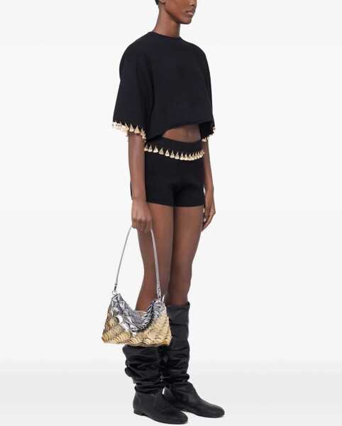 Tricouri RABANNE Knit Crop T-Shirt BLACK Femei (BM 17468626) 3