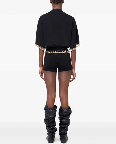 Tricouri RABANNE Knit Crop T-Shirt BLACK Femei (BM 17468626) 4