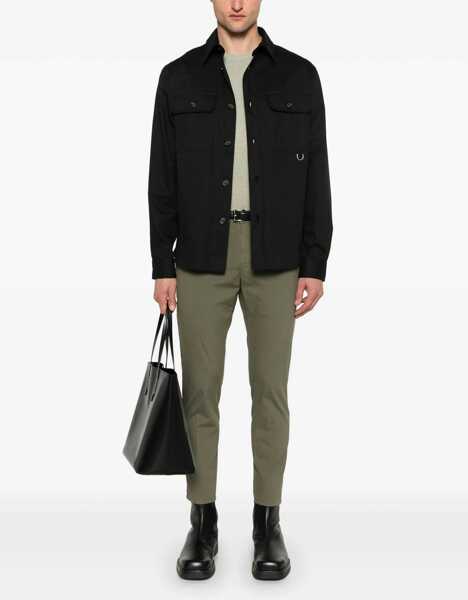 Jachete Paolo Pecora Overshirt in gabardine Black Barbati (BM 17469445) 2