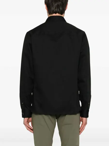 Jachete Paolo Pecora Overshirt in gabardine Black Barbati (BM 17469445) 4