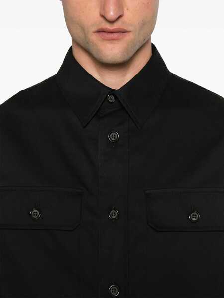 Jachete Paolo Pecora Overshirt in gabardine Black Barbati (BM 17469445) 5