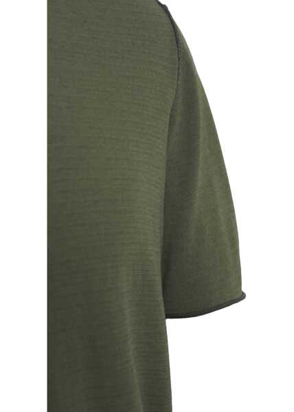 Tricouri Polo Transit Textured knit polo shirt Green Barbati (BM 17469472) 4