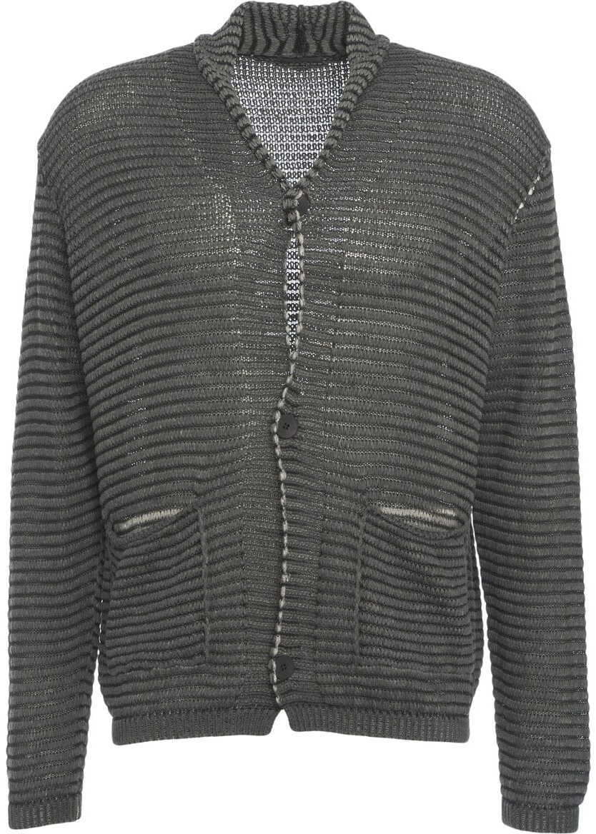 Cardigane Transit Textured knit cardigan Grey Barbati (BM 17469475) 1