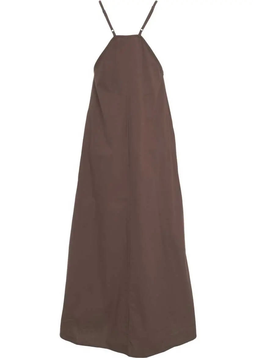 Rochii casual Otto d ame Midi dress with crochet embroidery Brown Femei (BM 17469556) 3