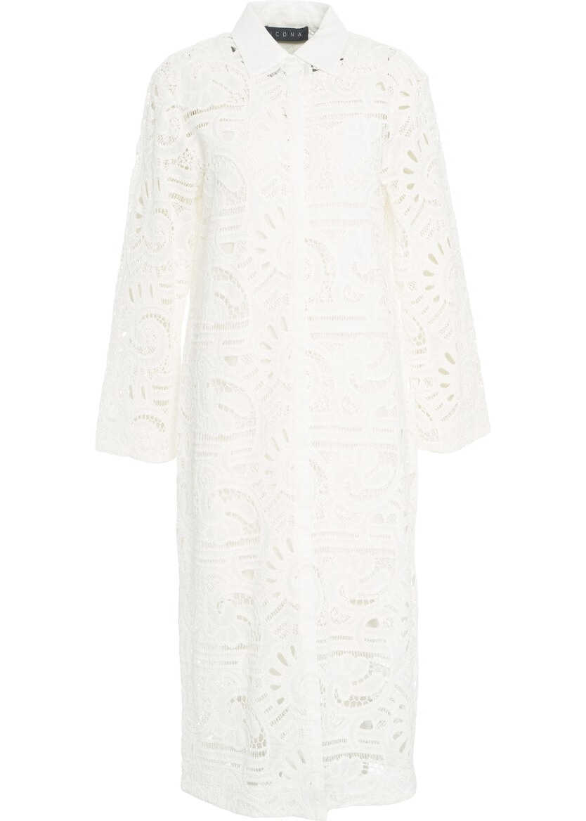 Rochii casual Kaos Shirt dress with perforated embroidery White Femei (BM 17469577) 1