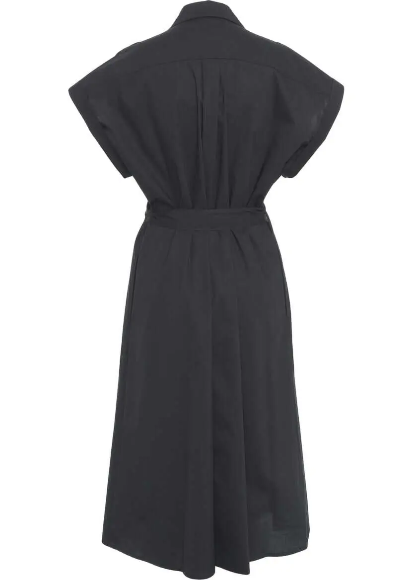 Rochii casual Kaos Midi dress with waist belt Black Femei (BM 17469580) 3