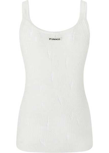 Tricouri Pinko Tank top with destroyed details White Femei (BM 17469598) 2