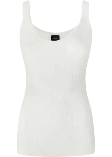 Tricouri Pinko Tank top with destroyed details White Femei (BM 17469598) 1