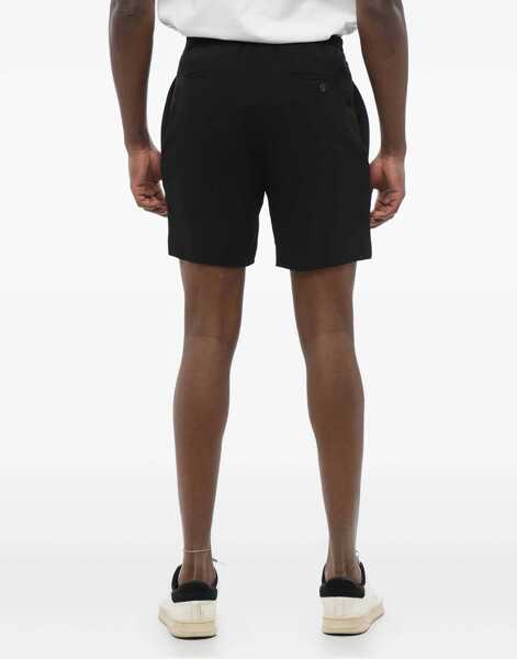 Pantaloni scurti Alexander McQueen Solid Color Shorts With Elastic Waistband Black Barbati (BM 17469886) 2