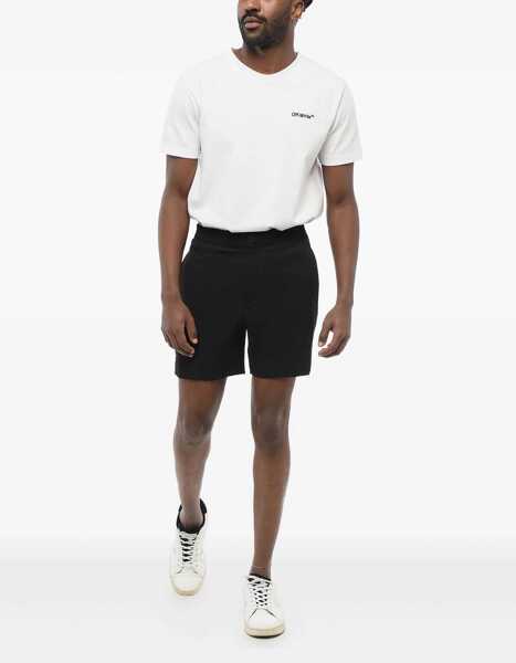 Pantaloni scurti Alexander McQueen Solid Color Shorts With Elastic Waistband Black Barbati (BM 17469886) 4