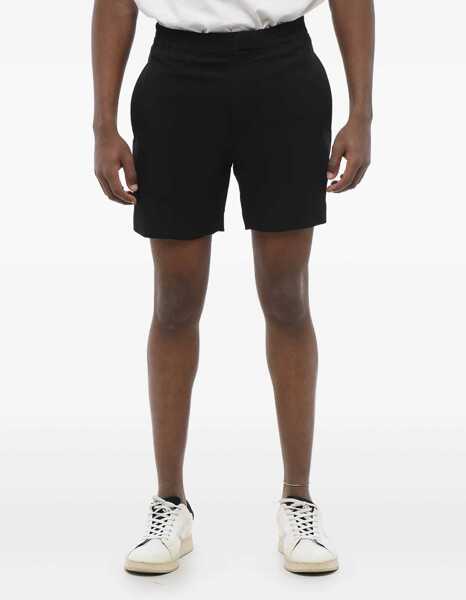 Pantaloni scurti Alexander McQueen Solid Color Shorts With Elastic Waistband Black Barbati (BM 17469886) 1