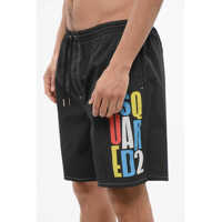 Bermude DSQUARED2 pentru Barbati - Bermude DSQUARED2 Swimshorts With Multicolored Print Black Barbati (BM 17469925) - B-mall.ro