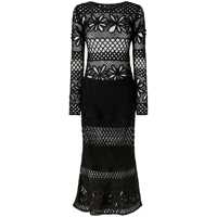 Rochii Pinko Openwork-Knit Long Dress Femei
