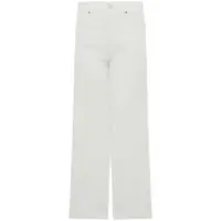 Blugi Cigala'S White 'Bell Palazzo' Jeans In Cotton And Linen Femei