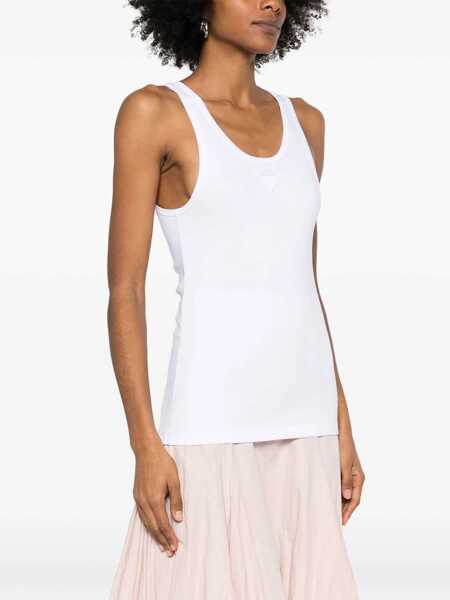 Topuri Prada Prada Cotton Tank Top WHITE Femei (BM 17471346) 3