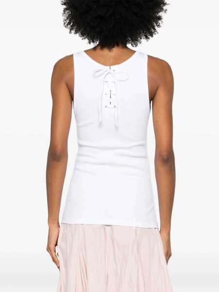 Topuri Prada Prada Cotton Tank Top WHITE Femei (BM 17471346) 4