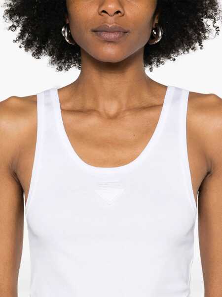 Topuri Prada Prada Cotton Tank Top WHITE Femei (BM 17471346) 5