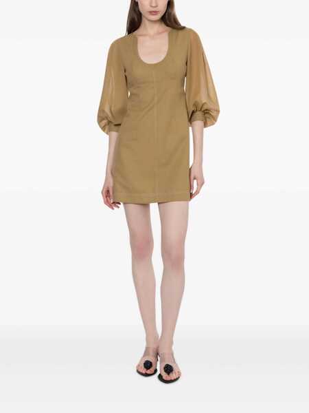 Rochii Philosophy Philosophy Di Lorenzo Serafini Voile Dress Clothing BROWN Femei (BM 17472546) 2