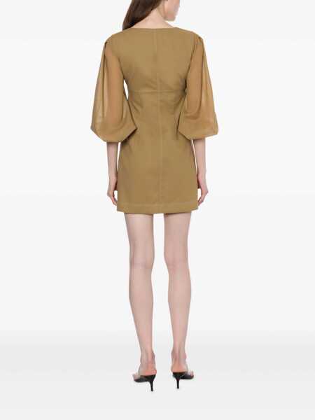 Rochii Philosophy Philosophy Di Lorenzo Serafini Voile Dress Clothing BROWN Femei (BM 17472546) 3