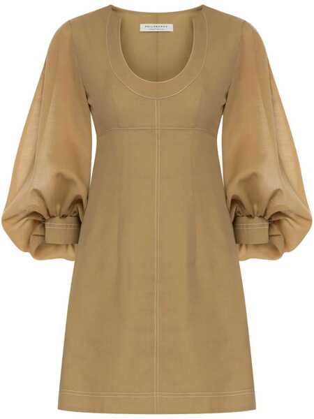 Rochii Philosophy Philosophy Di Lorenzo Serafini Voile Dress Clothing BROWN Femei (BM 17472546) 1