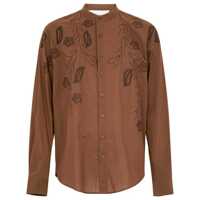 Camasi Amaránto Brown Shirt With Floral Embroidery Barbati