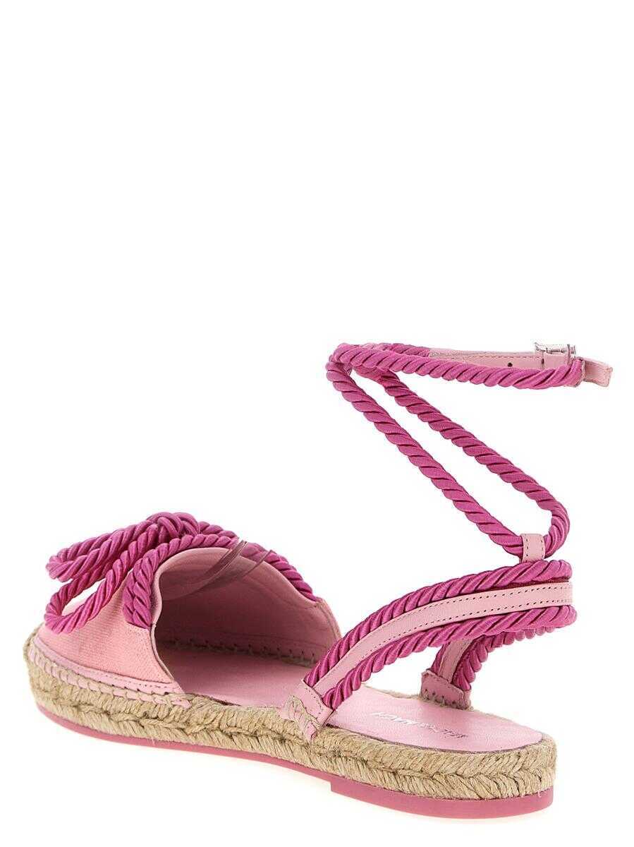 Balerini MACH & MACH Mach & Mach Double Bow Pink Riviera Espadrilles PINK Femei (BM 17475687) 3