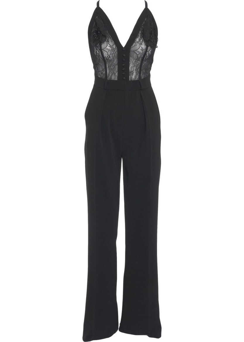 Salopete Elisabetta Franchi Crpe jumpsuit Black Femei (BM 17476300) 2