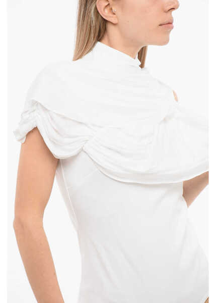 Body-uri Viktor & Rolf Turtleneck Draped Bodysuit White Femei (BM 17476624) 3