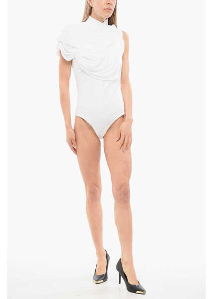Body-uri Viktor & Rolf Turtleneck Draped Bodysuit White Femei (BM 17476624) 4