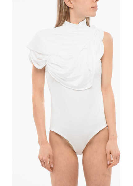 Body-uri Viktor & Rolf Turtleneck Draped Bodysuit White Femei (BM 17476624) 1