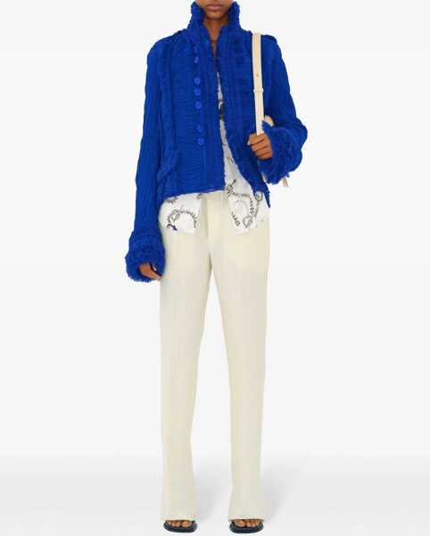 Pantaloni Burberry High-Waisted Tailored Pants With Pleats White Femei (BM 17476654) 2